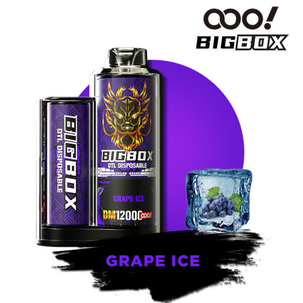 OOO! BIGBOX DTL/DL Einweg E-Zigarette Vape POD 12000 Züge 25ml Freie Basis mit einstellbarem Luftstrom wiederaufladbare